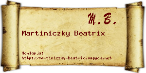 Martiniczky Beatrix névjegykártya